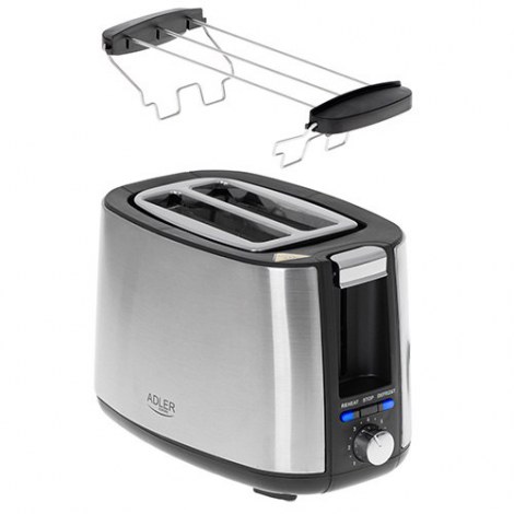 Adler | AD 3214 | Toaster | Power 750 W | Number of slots 2 | Housing material Stainless steel | Silver - 4